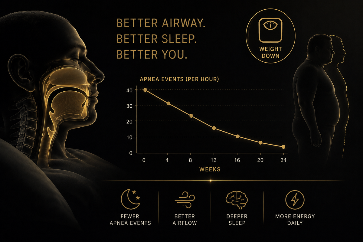 Do GLP-1 medications help sleep apnea, tirzepatide reducing apnea events via weight loss