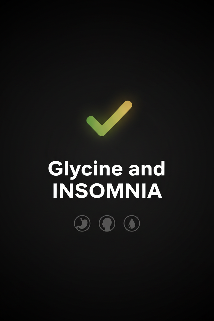 Summary showing glycine does not cause insomnia, with its mild side effects and medication caveat