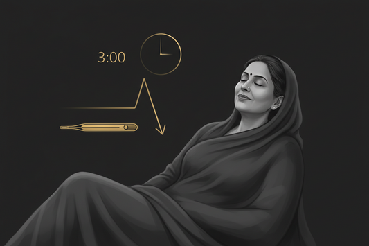 Illustration of how falling estrogen, progesterone and hot flashes cause menopausal 3am waking