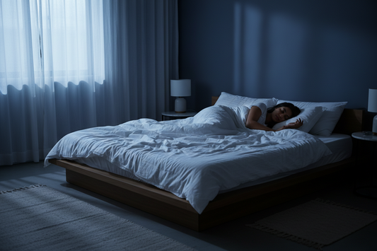 Indian woman sleeping at night