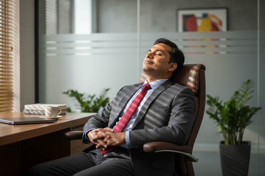 Executive resting in a chair during a short daytime power nap