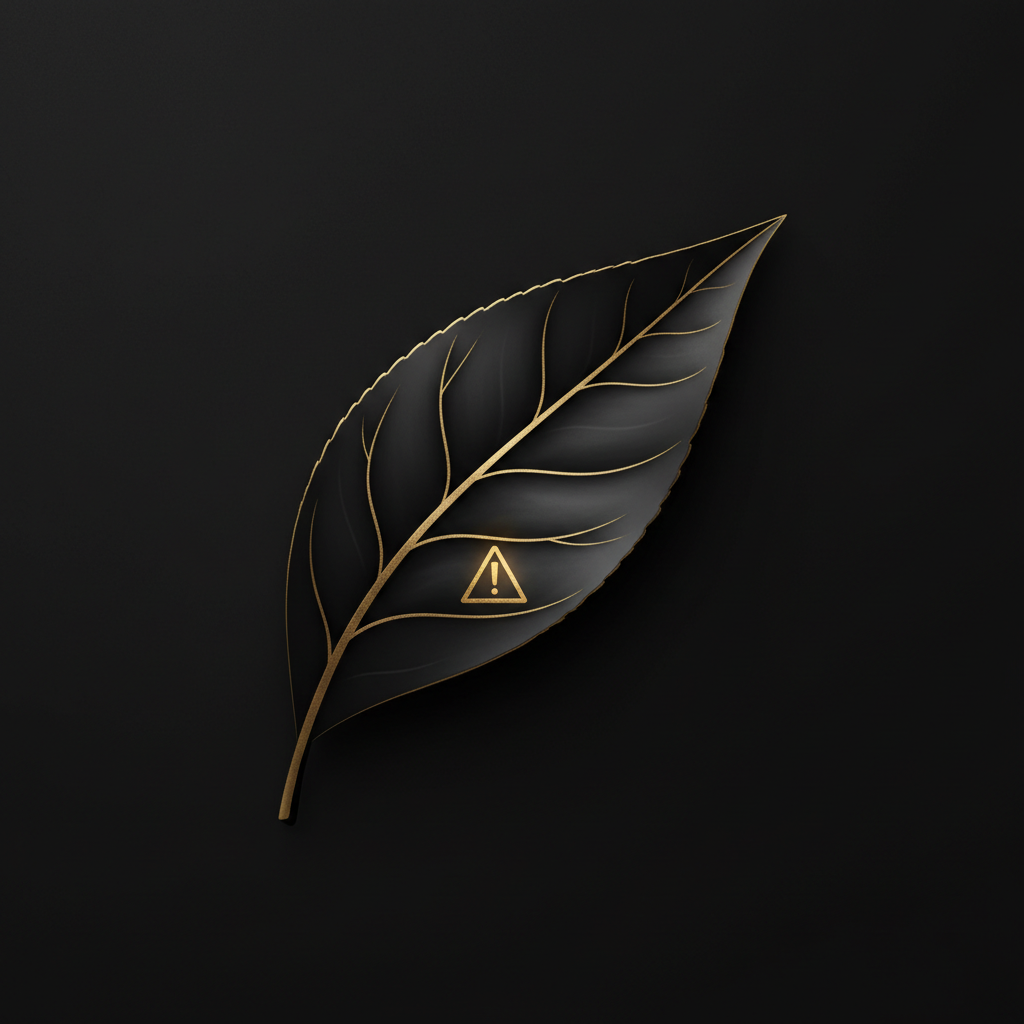 L-theanine and sleep with a caution accent, gold on black