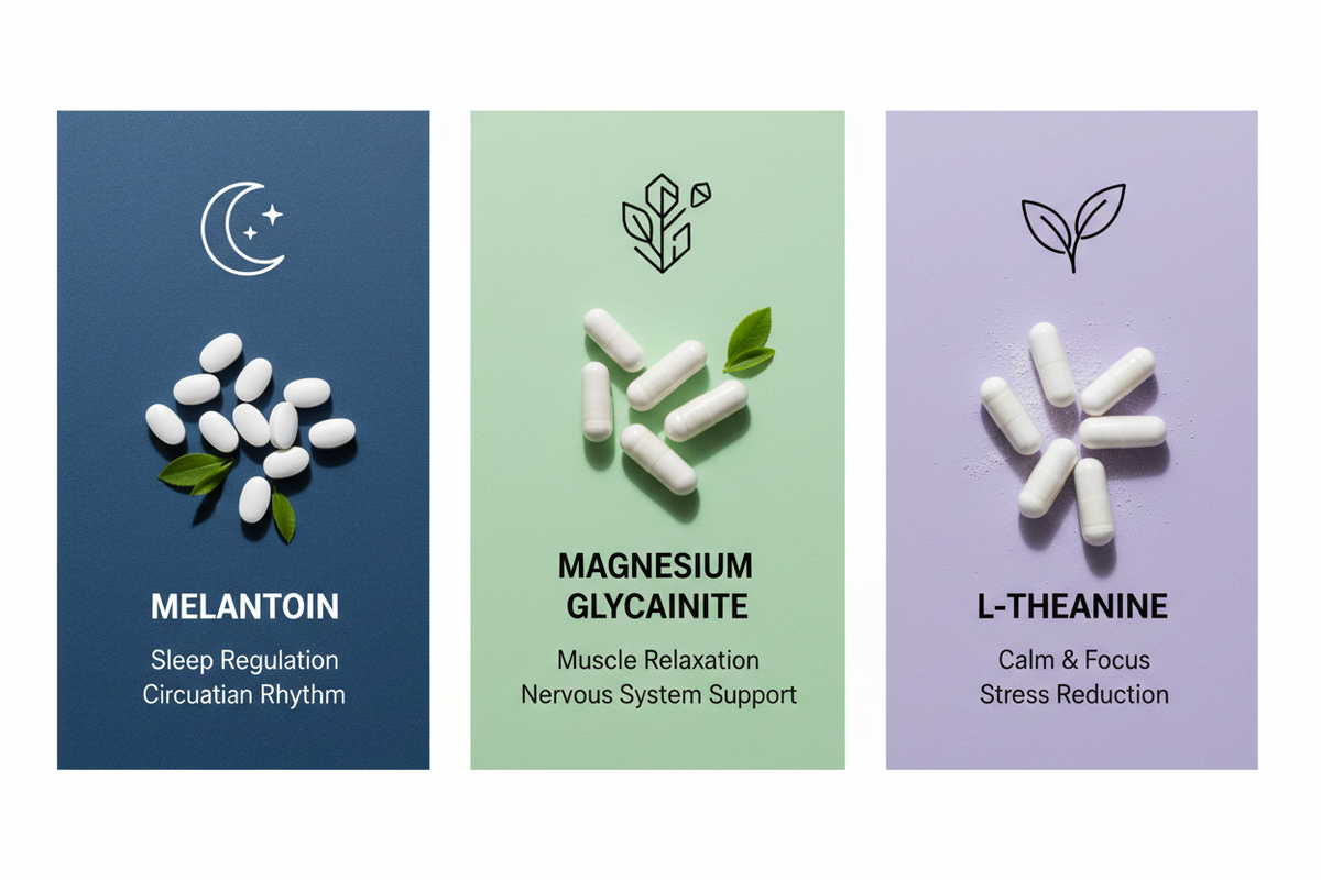 Comparison of melatonin, magnesium glycinate and L-theanine for sleep