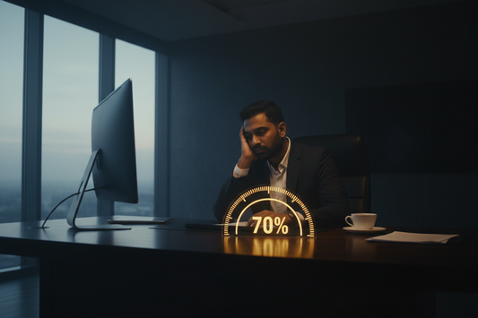 Illustration of how poor sleep reduces workplace productivity in India