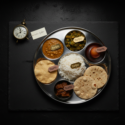 Indian foods and habits that help or hurt sleep, with meal-timing guidance