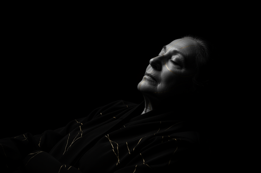 Best sleep supplement for older adults, gold accent on black