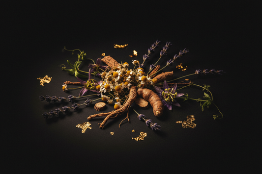 Best sleep supplement for vegetarians, gold plant motif on black