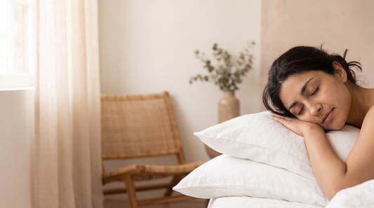 Woman sleeping deeply in a calm bedroom
