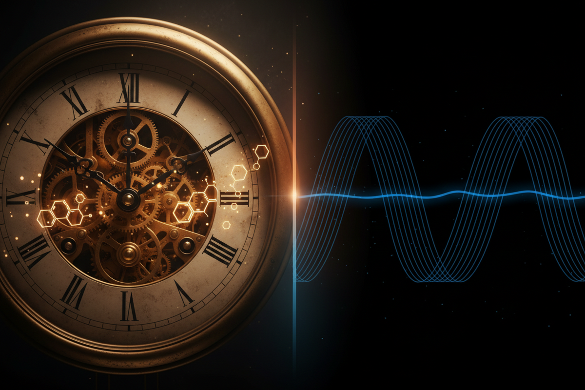 Illustration contrasting melatonin's timing signal with the deep sleep it does not build