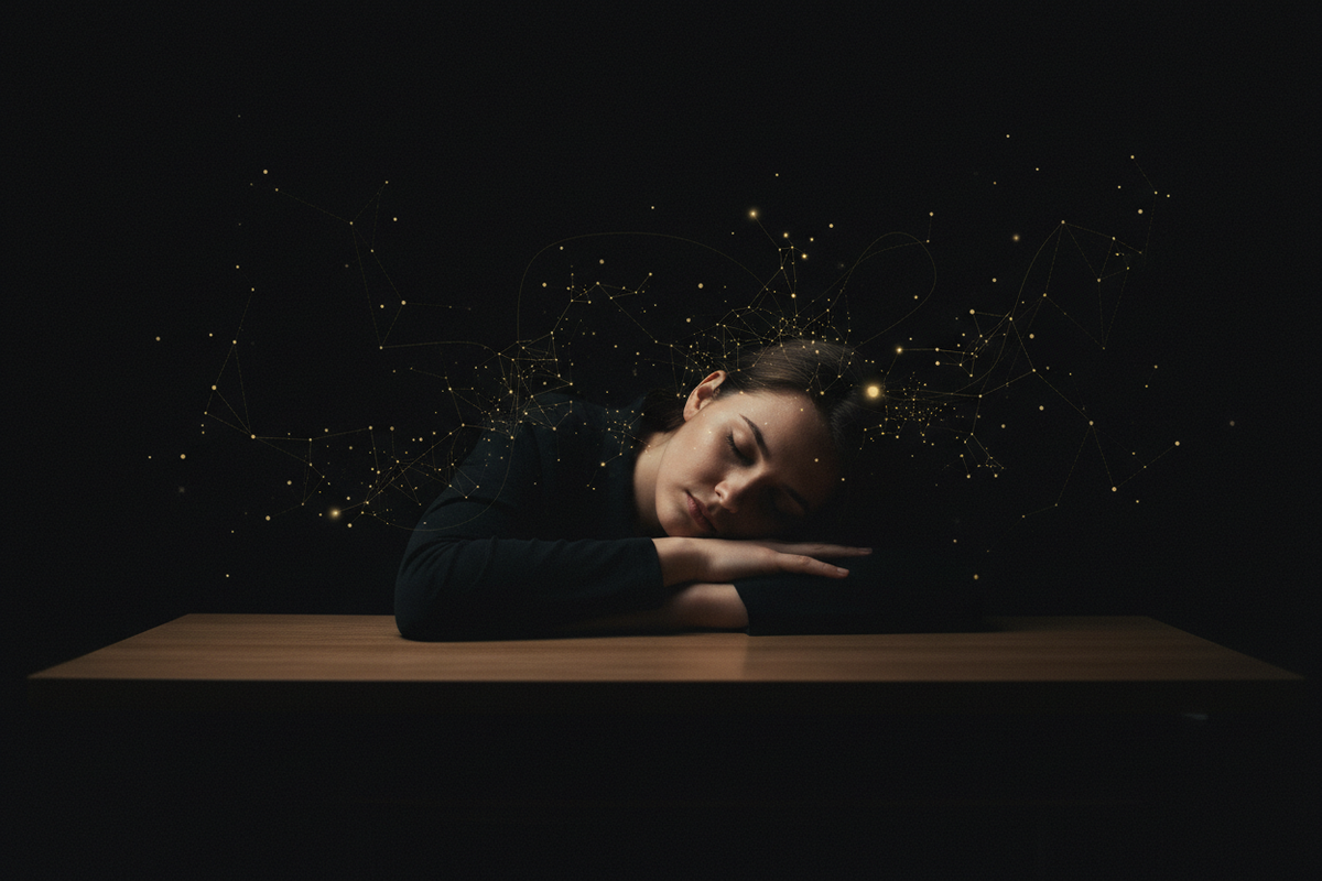 Best sleep supplement for students, gold study-and-sleep motif on black