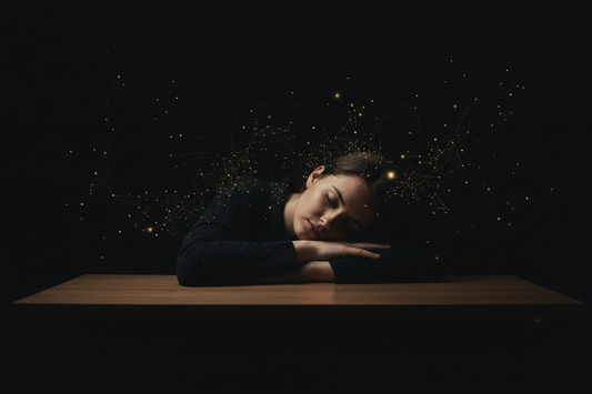 Best sleep supplement for students, gold study-and-sleep motif on black