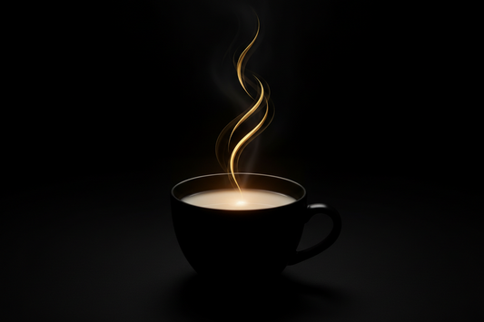 Does warm milk help you sleep, gold warm-cup motif on black